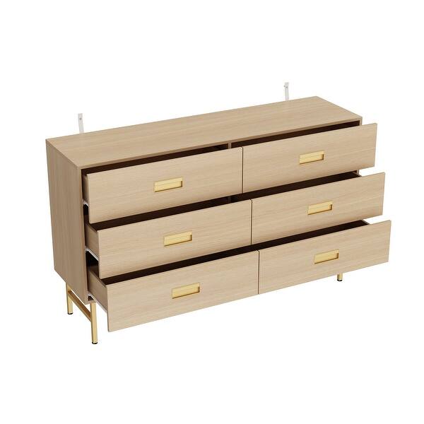 slim fit dress slacks Forever 6 Drawer Dresser with Interlocking Drawers - Naturals Collecti