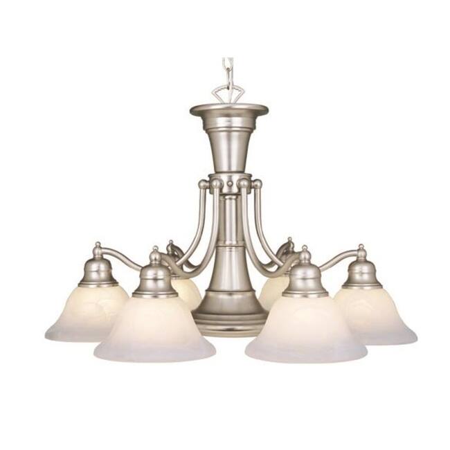 Vaxcel Lighting Standford 7 Light Single Tier Chandelier with Frosted - Brushed Nickel
