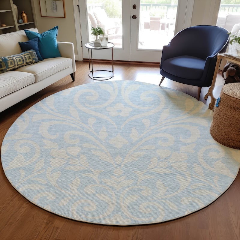 Machine Washable Indoor/ Outdoor Chantille Traditional Elegant Rug
