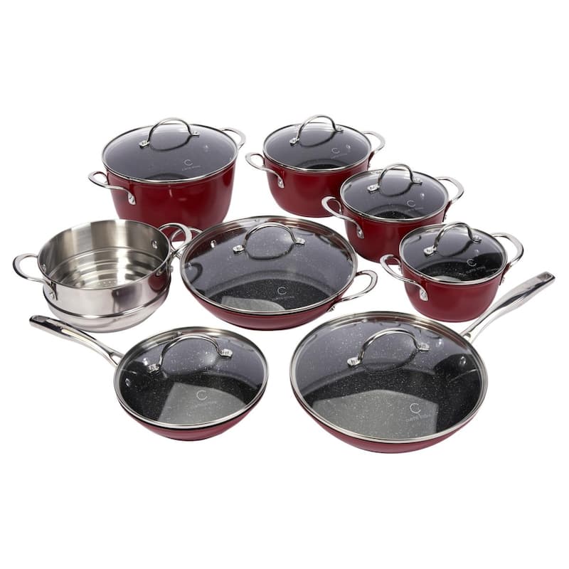Curtis Stone 15-piece Nesting Cookware Set Refurbished - Red