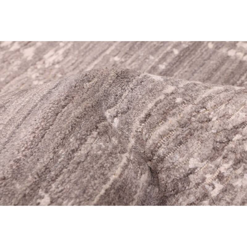 ECARPETGALLERY Hand Loomed Elysian Dark Grey Wool Rug - 8'4 x 11'4