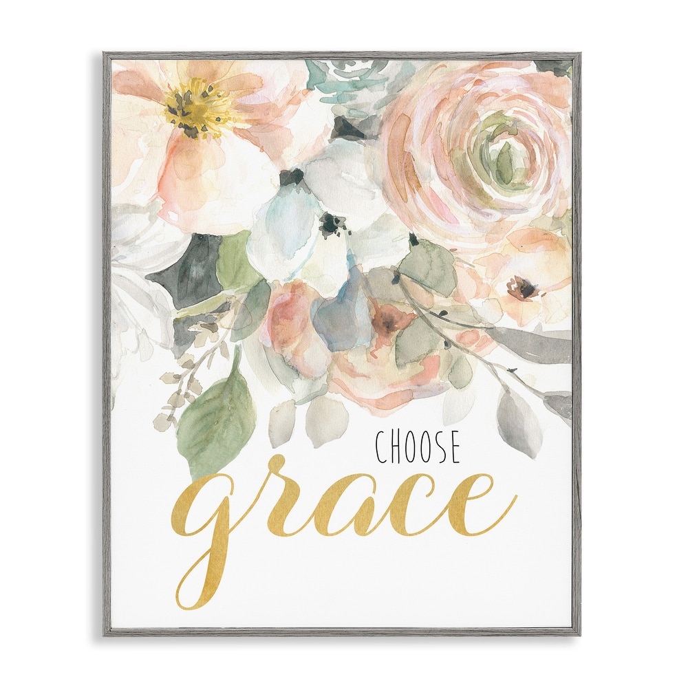 Stupell Choose Grace on Florals Framed Giclee Art Design By Carol Robinson