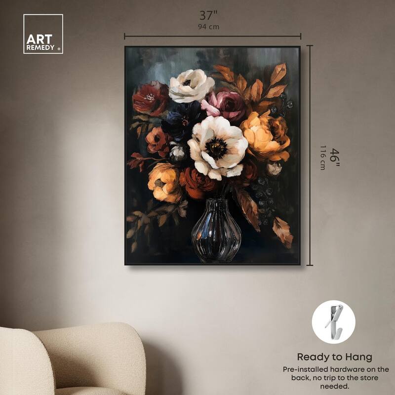 Velvet Night Bloom I Canvas by Art Remedy