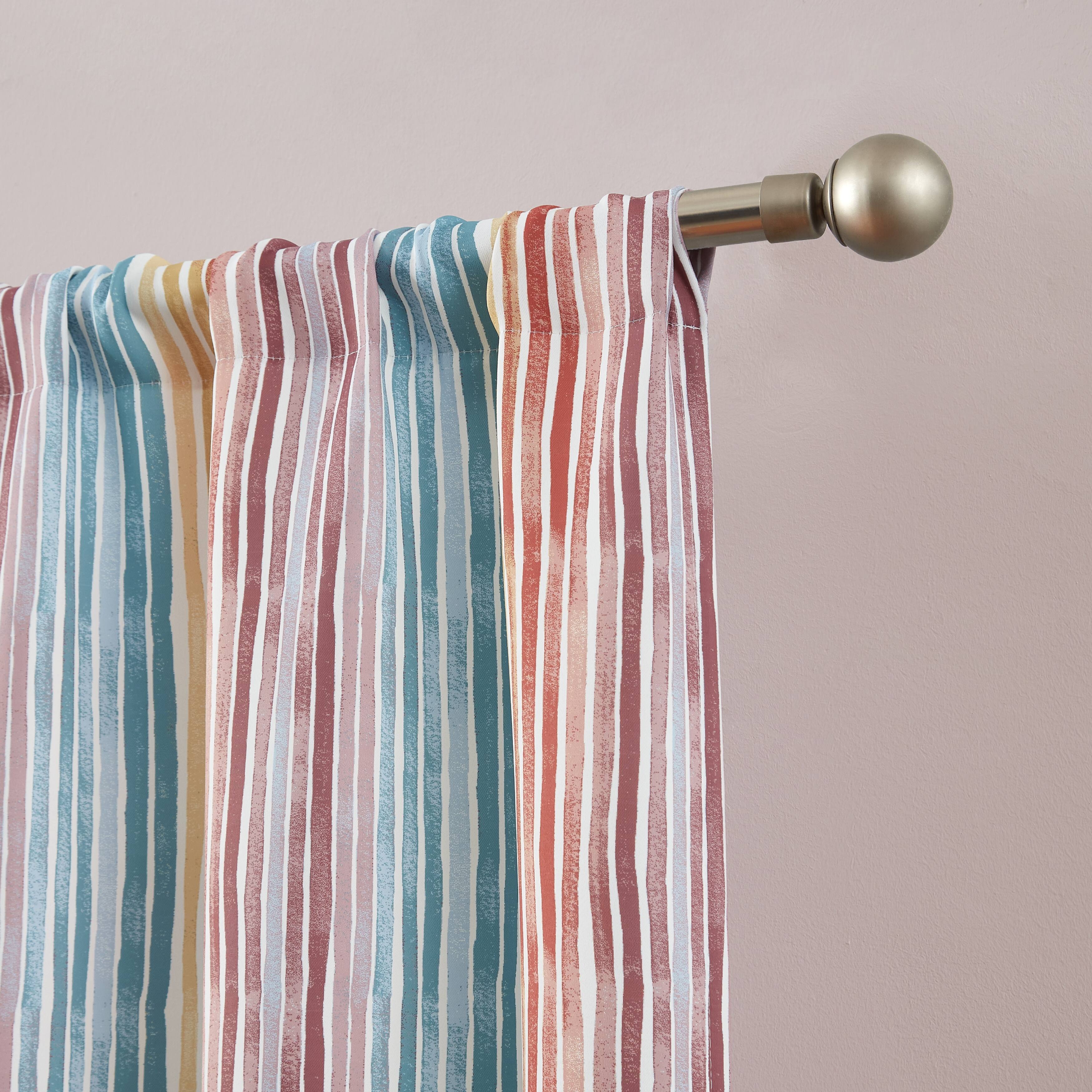 Hopscotch Gabbie Watercolor Stripe Room Darkening Curtain Panel Pair