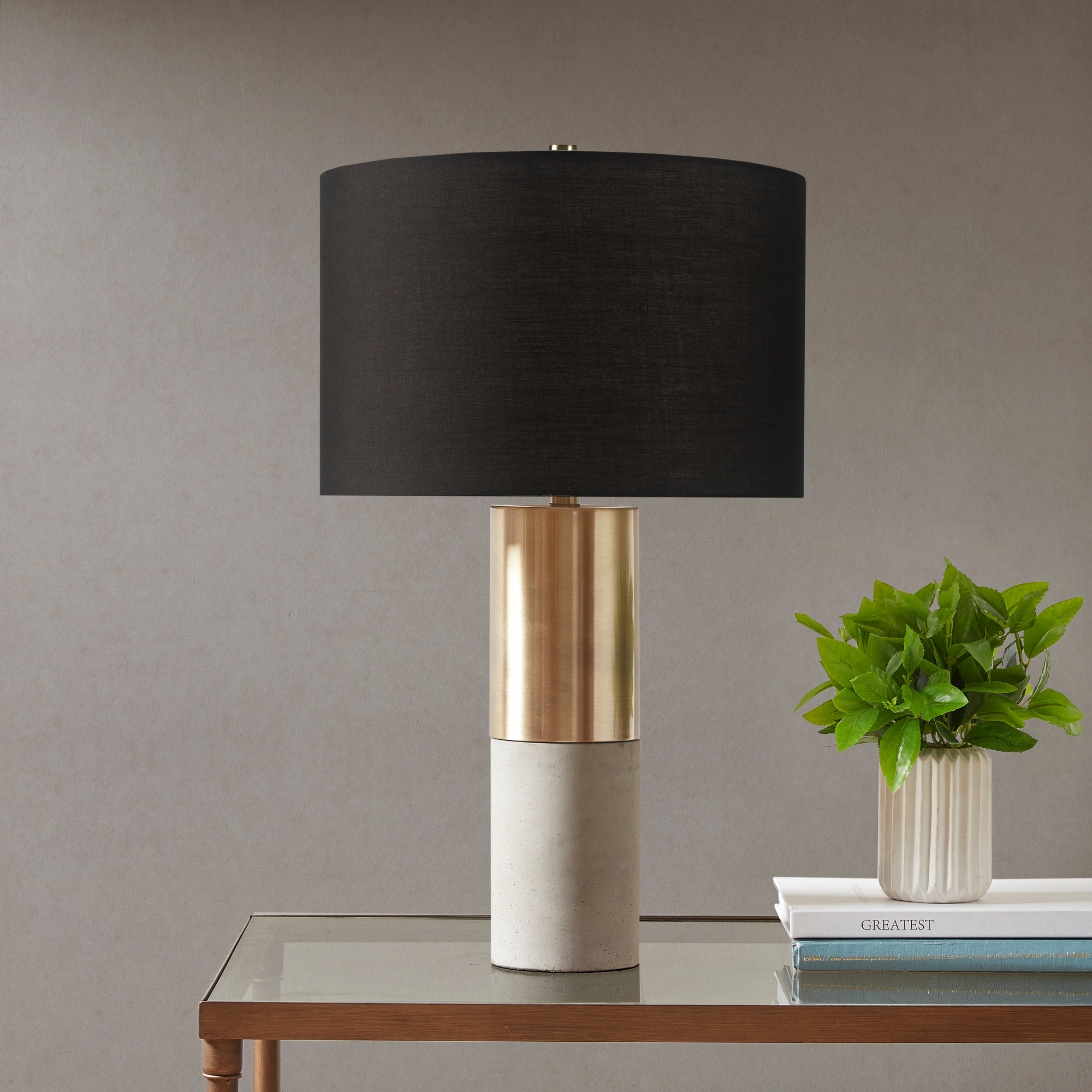gold black table lamp