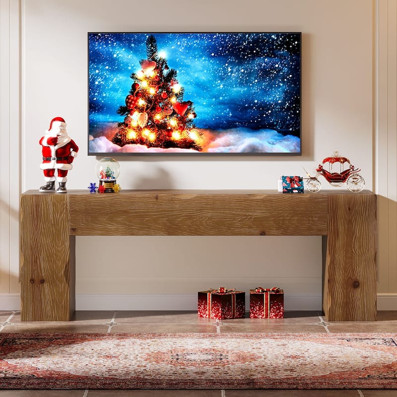 Solid Wood TV Stand for 65 Inches TV, 63 Inches Rustic Media Console