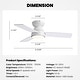 preview thumbnail 17 of 28, 32" Smart Gold & White Flush Mount Dimmable Ceiling Fan - 32''