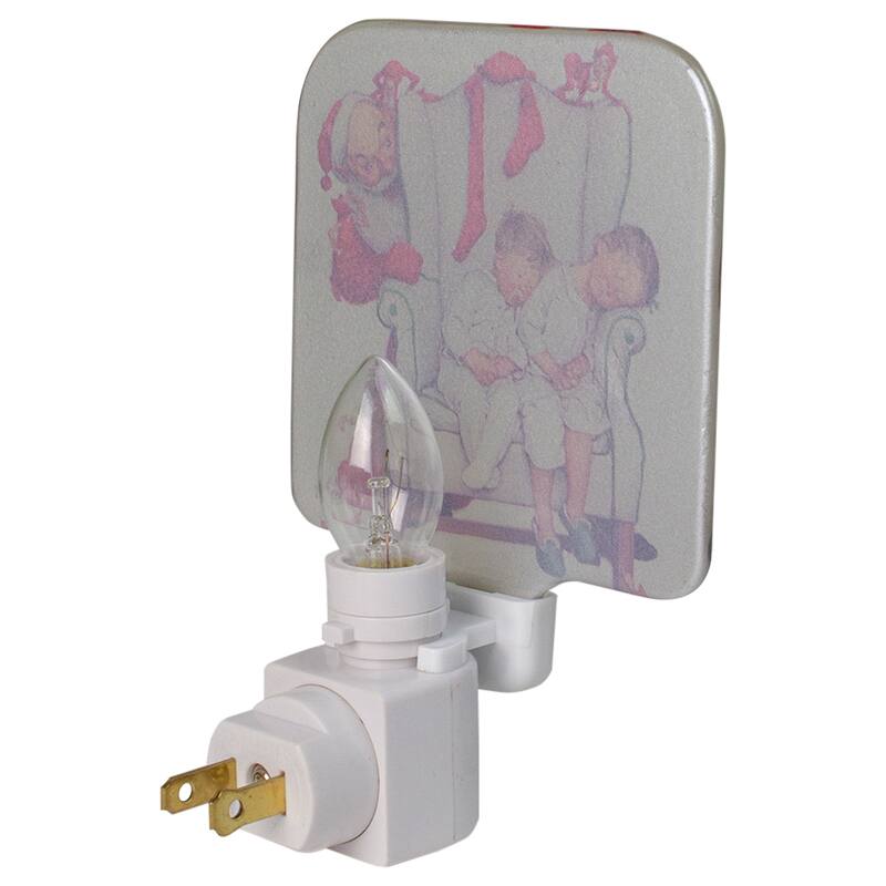 6" Norman Rockwell 'Santa Two Sleeping Children' Night Light