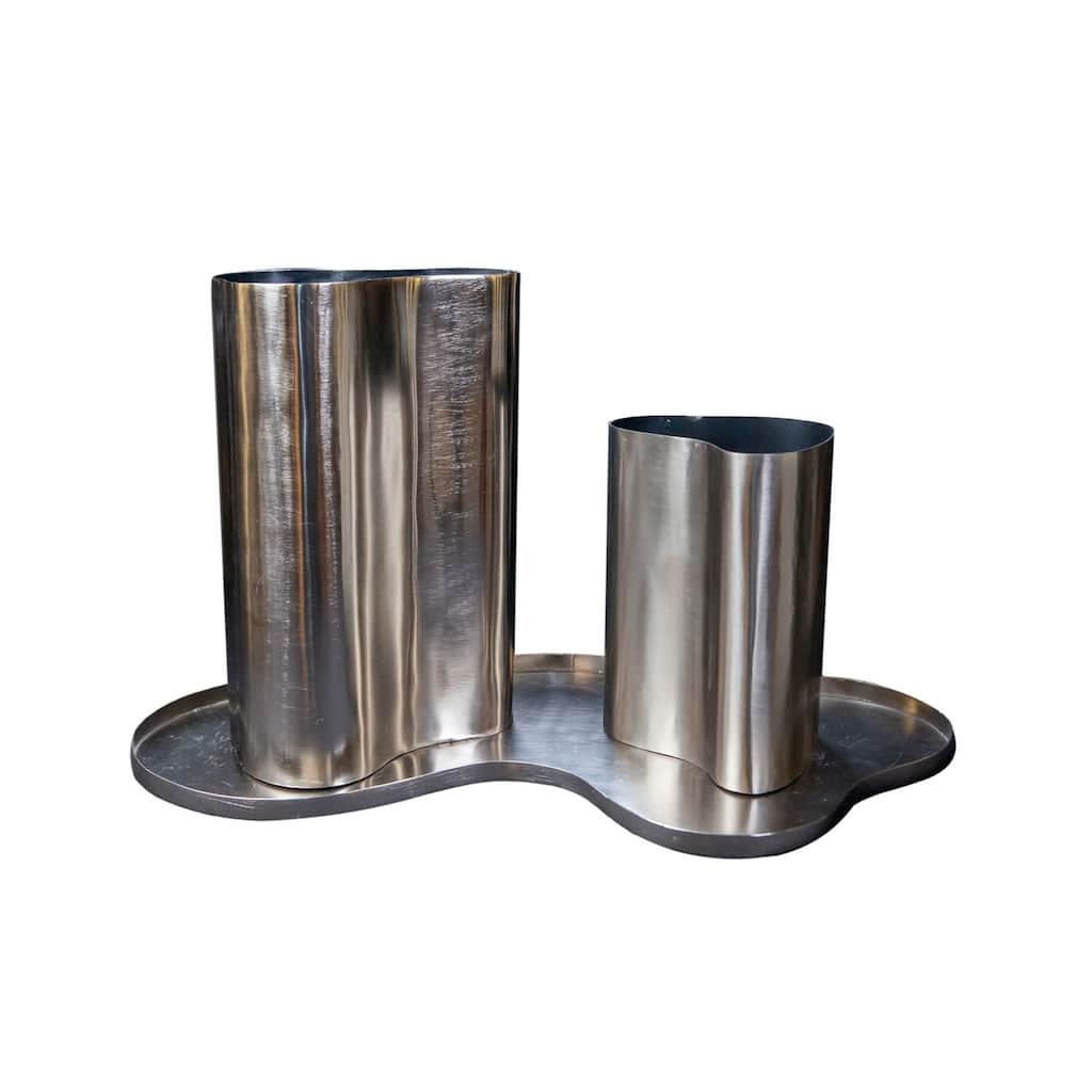 Set of 2 Wine Coolers w/ Tray- A