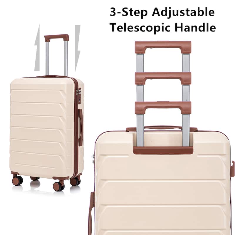 3 Piece (20/24/28 inch) PC Hardside Carry On Luggage Sets with Spinner Wheel and Retractable Handle, for Home Travel Luggage