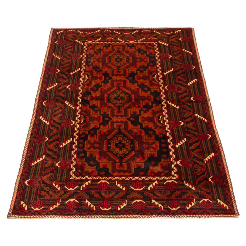 Teimani Red Rug 3'11" x 6'9" - 3'11 x 6'9