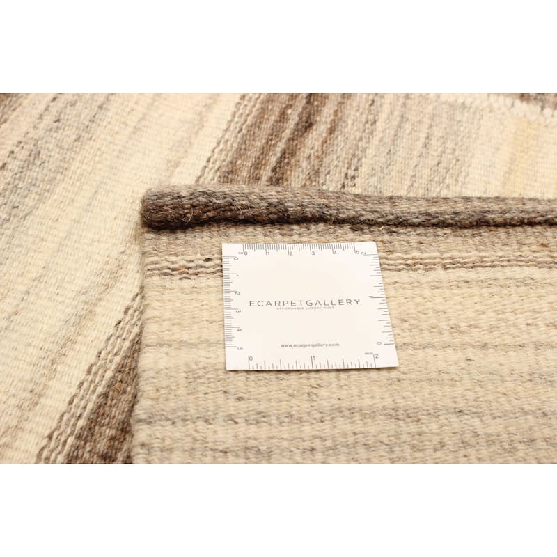 ECARPETGALLERY Flat-Weave Ankara FW Beige Wool Kilim - 5'6 x 8'1