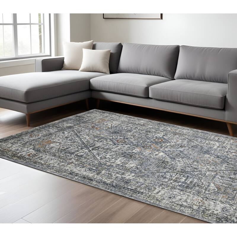 Pocac Power Loomed Durable Area Rug By HomeRoots - 157 - 157 - Natural/Criss Cross