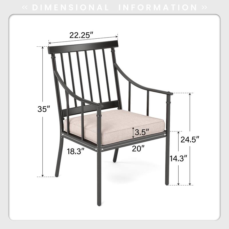 MAISON ARTS 7-Piece Patio Dining Set Wood-look Table & 6 Dining Arm Chairs