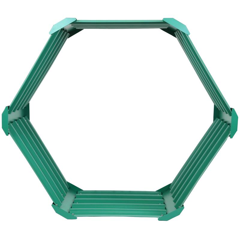 HomeRoots 16" X 41" Green Steel Hexagon Planter Box