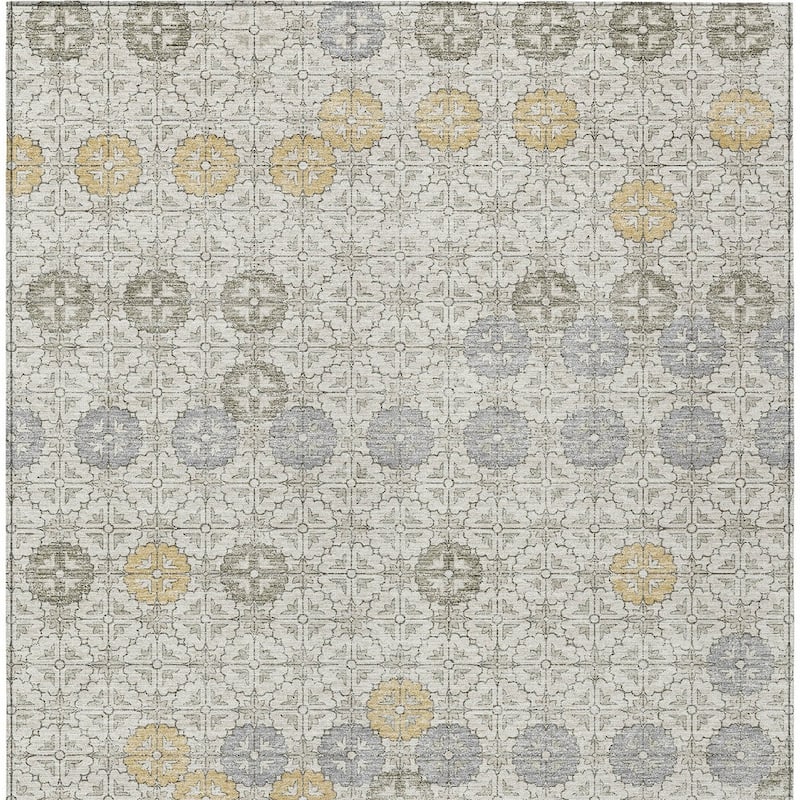 HomeRoots Geometric Transitional Rectangle Outdoor Rug