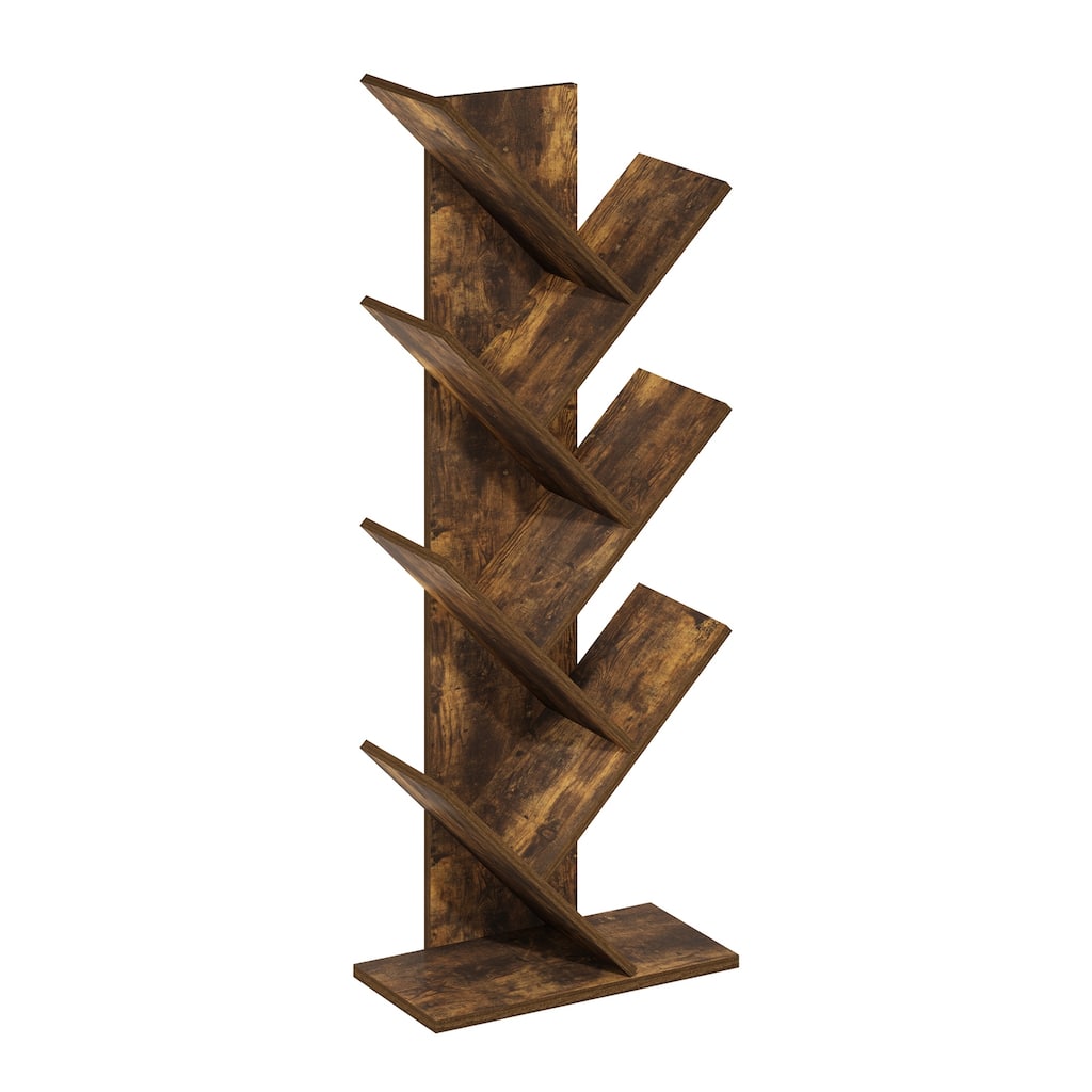 39.37 in. Tall Pine Wood 7-Shelf Bookcase