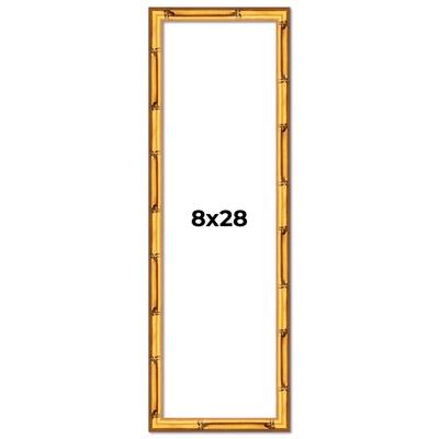 8x28 Frame Gold Bamboo Solid Wood Picture Frame | 1 Inch Moulding