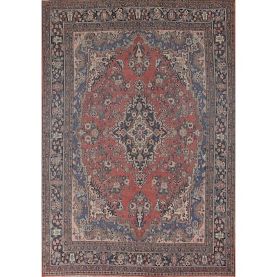 Hamedan Persian Vintage Rug Handmade Wool Carpet - 7'2"x 10'2"