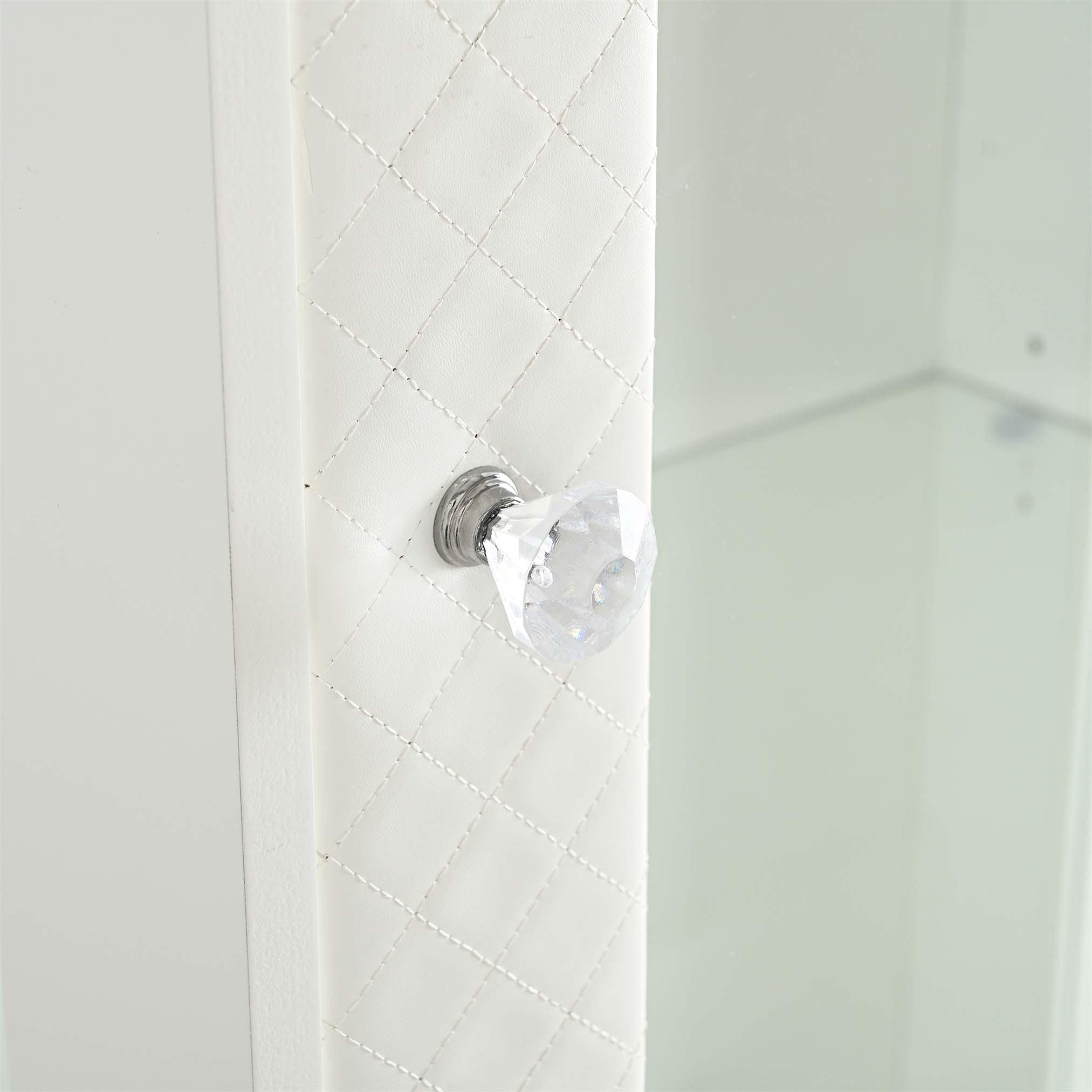 Accent Tall Tower White Storage Cabinet - Rustic Wood Sideboard Pantry with Two Doors and Drawers