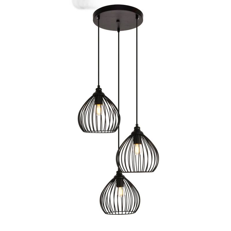Sayer Collection Pendant D16.0'' H23.1 Lt:3 Black Finish - Black