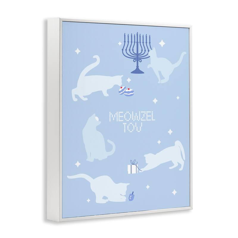 Stupell Meowzel Tov Seasonal Cats Framed Giclee Art Design By Lil' Rue