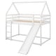preview thumbnail 9 of 11, Twin House Bunk Bed with Slide and Ladder, Solid Pine Wood Frame, White