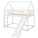 preview thumbnail 9 of 7, Twin Size House Low Bunk Bed with Slide and Ladder Access