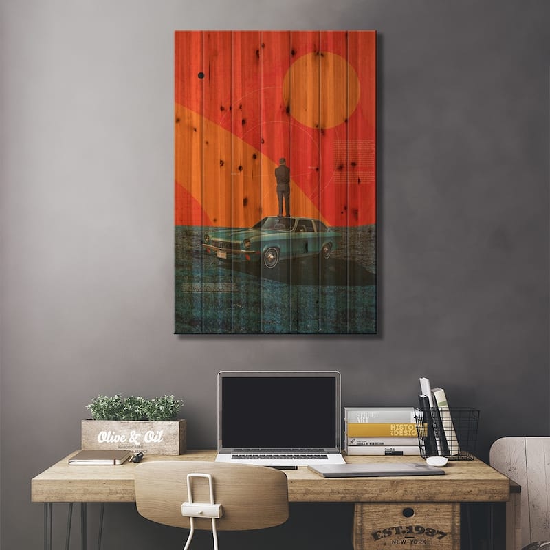 Failure As An Option Print On Wood by Frank Moth - Multi-Color