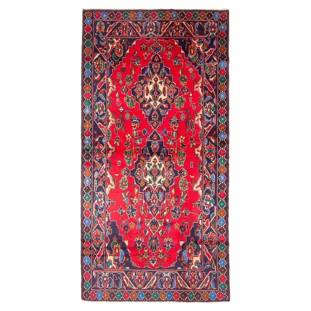 ECARPETGALLERY Hand-knotted Teimani Red Wool Rug - 3'6 x 6'9