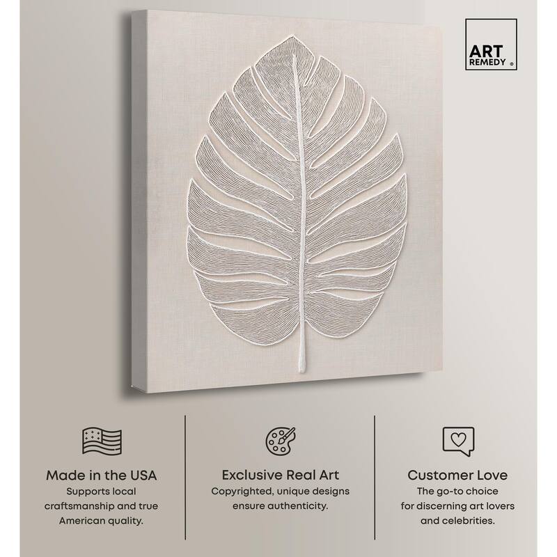 Linen Leaf I Canvas by Art Remedy, Gallery Wrapped