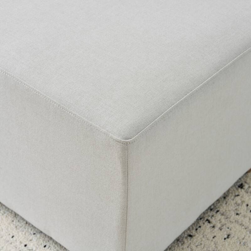 Simple White Long Ottoman - Practical Living Room & Bedroom Furniture