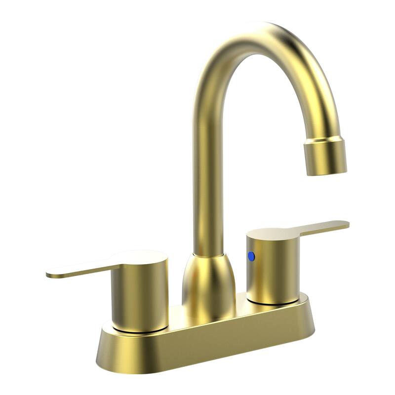 Modern 2 Handle 360 Degree Swivel Bathroom Sink Faucet with Aerator No Leak Valve, Water Saving, Splash and Fingerprint Proof