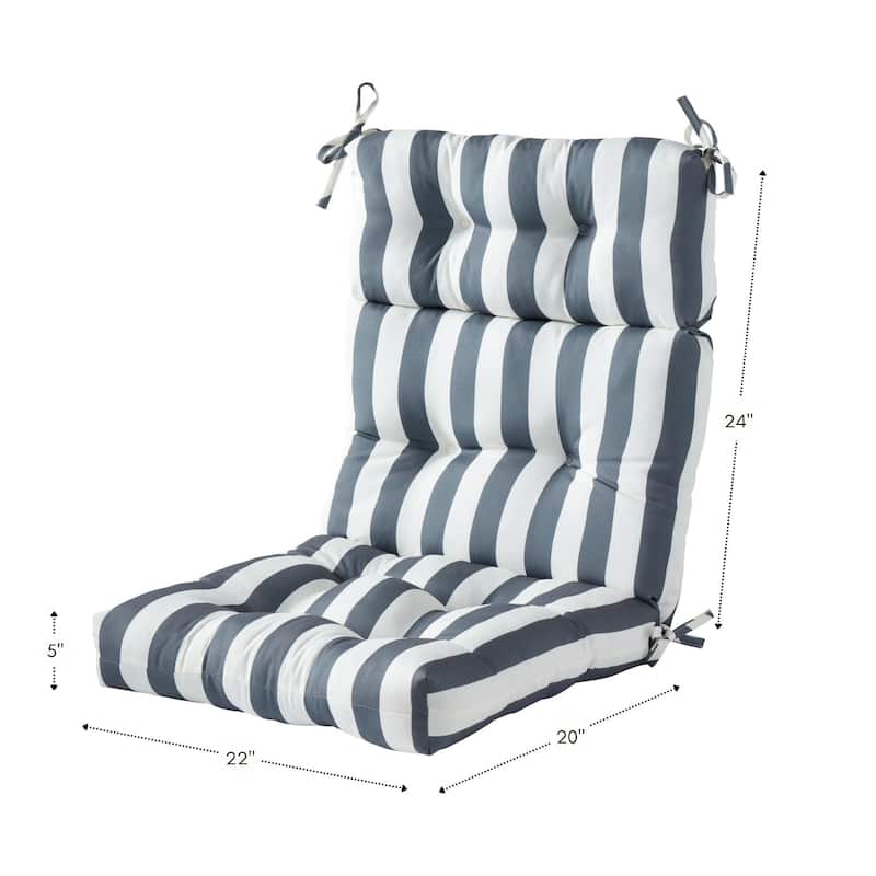22-inch x 44-inch Polyester Outdoor High Back Chair Cushion (Cushion Only)
