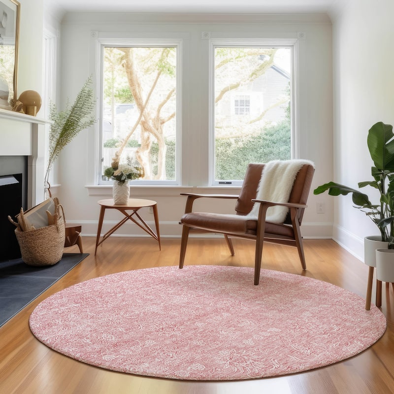 Premium Washable Super Soft Traditional Borderless Mayfield Rug - Blush - 8' x 8'