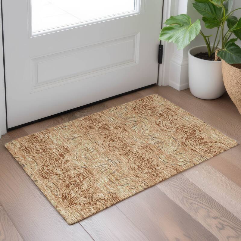 Machine Washable Indoor/ Outdoor Modern Ari Chantille Rug