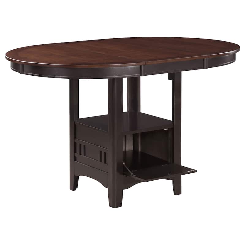 Lessa 5pc Counter Height Dining Set, Brown, 4 Chairs, Expandable Leaf Tabletop