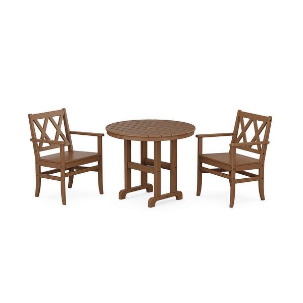 slide 2 of 4, POLYWOOD Canyon 3-Piece Farmhouse Dining Set Teak