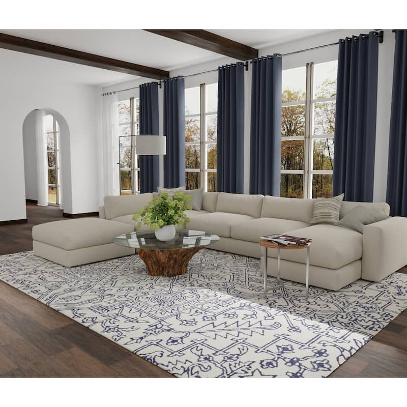 Grand Bazaar Natal Hand Tufted Medallion Transitional Area Rug