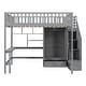 preview thumbnail 7 of 13, Multifunctional Stairway Storage Full Loftbed Frame w/ Wardrobe & Desk