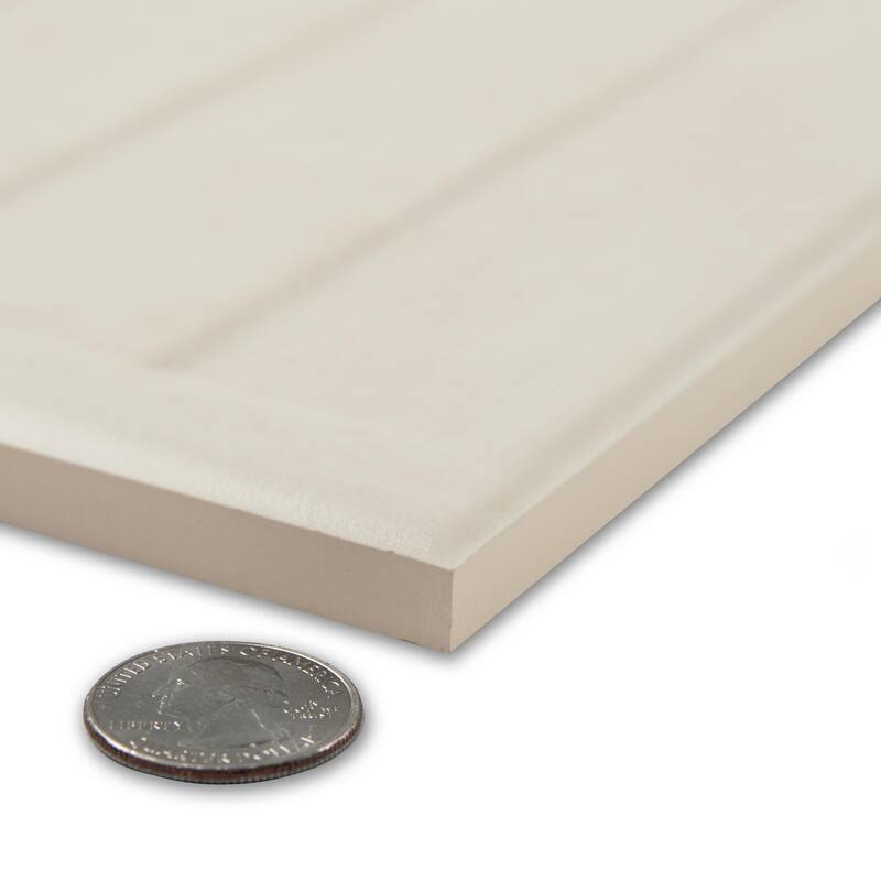 Merola Tile Habanera Decor Bone 11-7/8" x 35-1/2" Fluted Ceramic Wall Tile