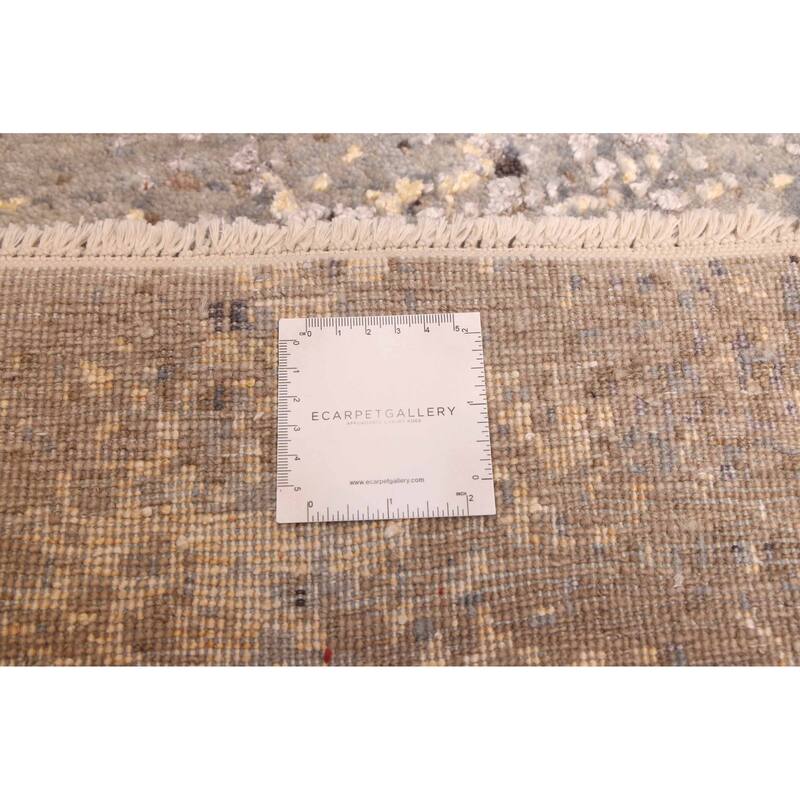 ECARPETGALLERY Hand-knotted Legacy Grey Silk, Wool Rug - 2'5 x 10'6