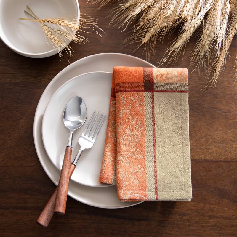 Autumnal Harvest Jacquard Napkins, Set of 8 - 17x17