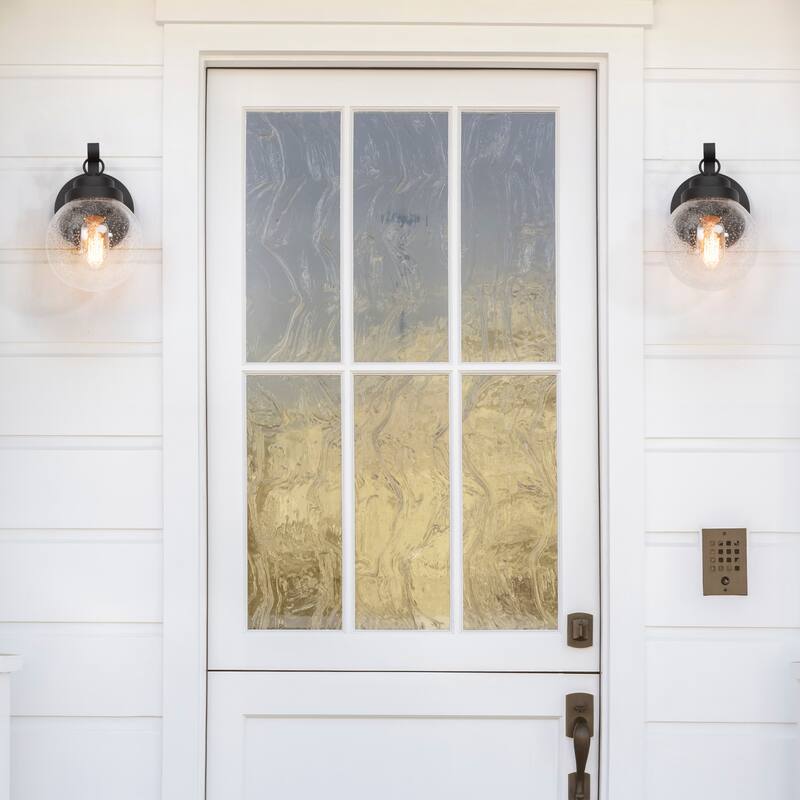 Bern Transitional 1-light Globe Bubble Glass Outdoor Wall Sconces