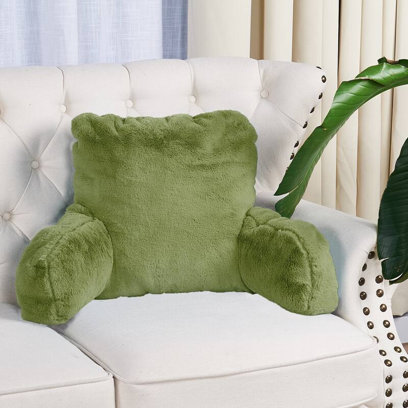 Home Soft Things FoxFauxFur Bedrest - 20" x 18" x17" - Green Moss