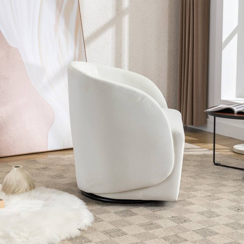 21.06"Seat Width Soft Velvet Fabric Swivel Chair For Living Room