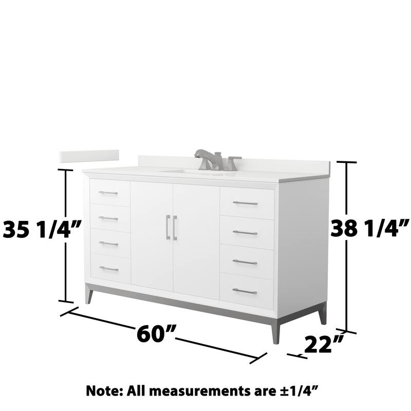 Wyndham Collection WCH818160S-QTZ-US3MXX Amici 60" Free Standing