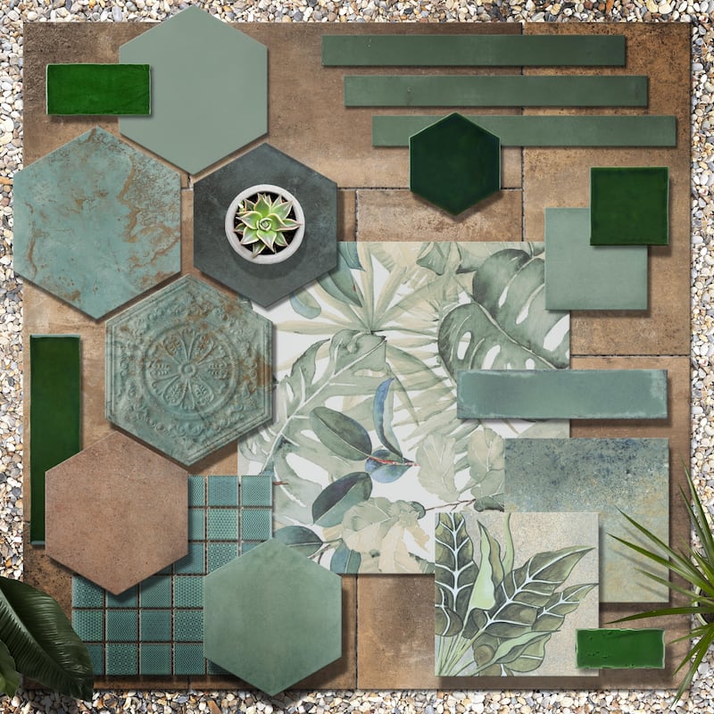 Merola Tile Viva Antic Verde 3" x 6" Ceramic Wall Tile