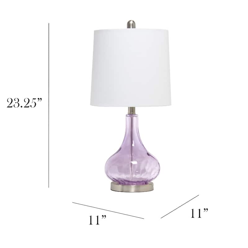 23.25" Modern Timeless Colored Dimpled Glass Table Lamp