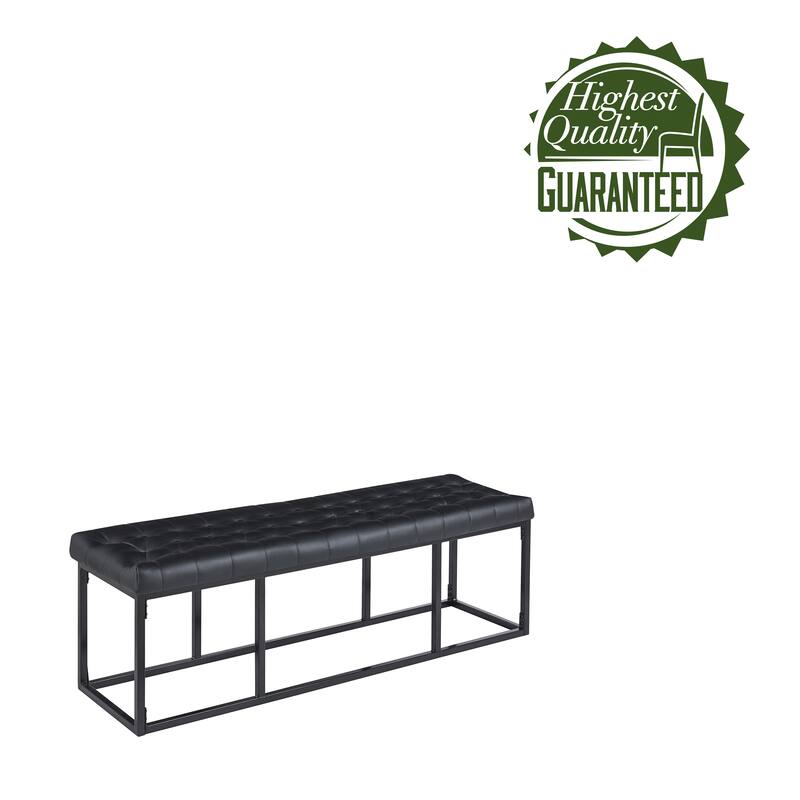 Porthos Home Ellie Faux Leather Accent Bench with Metal Frame Base